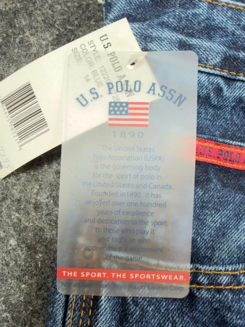 U.S. Polo Assn Carpenter Jeans Boys 14 Blue Cotton Easy Fit Utility NWT